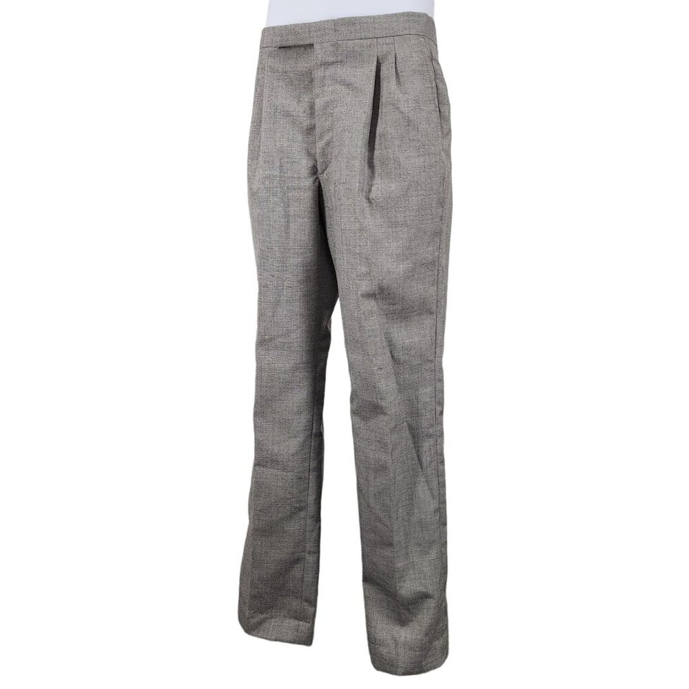 Vintage Men's Boy's Handmade Grey Dress Slacks Wool Blend Waist 15.5" Inseam 32"